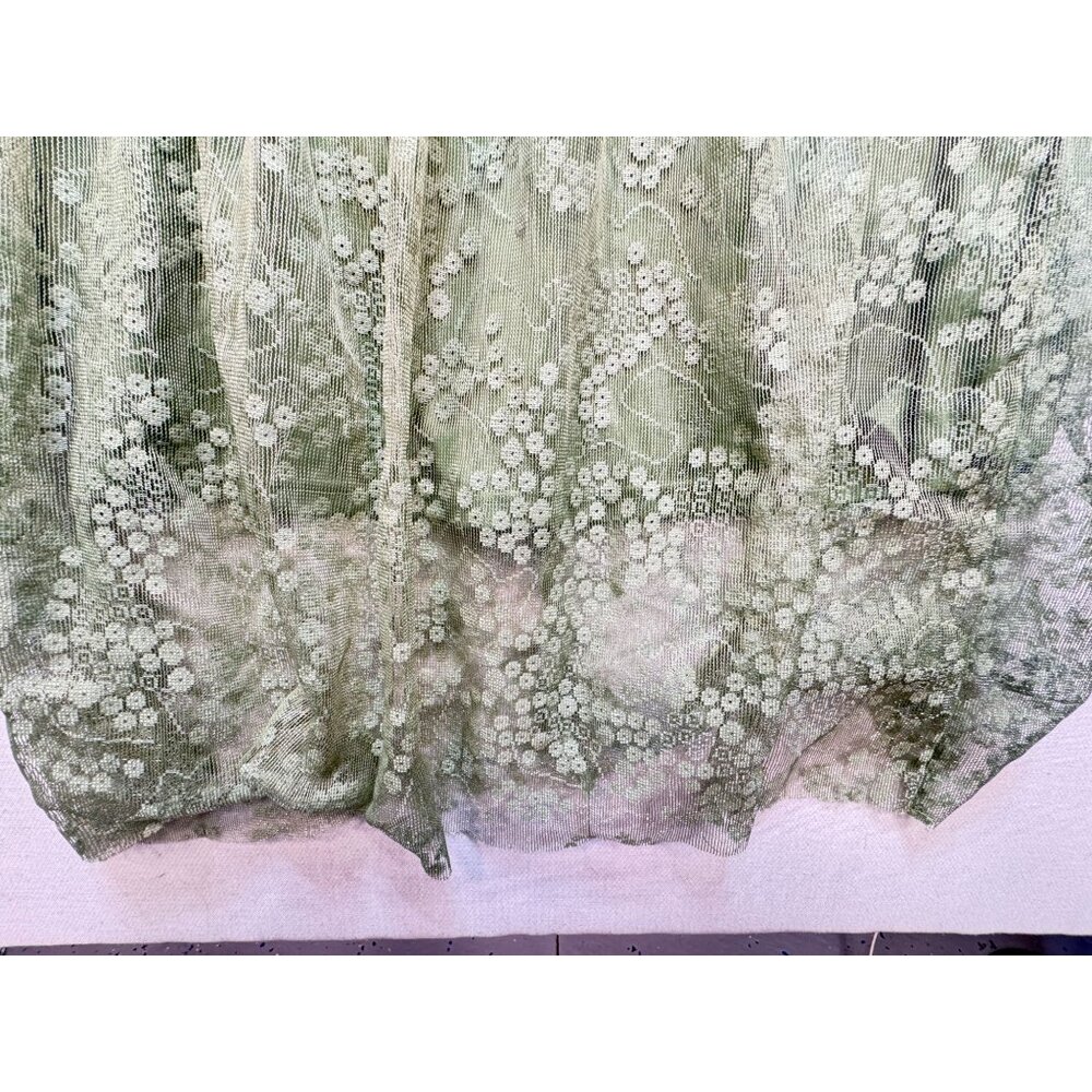 Womens Cottagecore Countryside Midi Dress Size M Green White Flower - Picture 9 of 14
